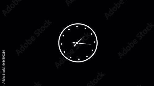 Wallpaper Mural Analog clock animation with transparent background animated wall clock . clock with moving arrows, Analog clock ticking animation in 4k.  Torontodigital.ca