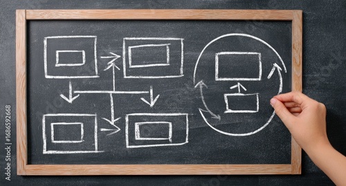 Flowchart Diagram Drawn on Blackboard