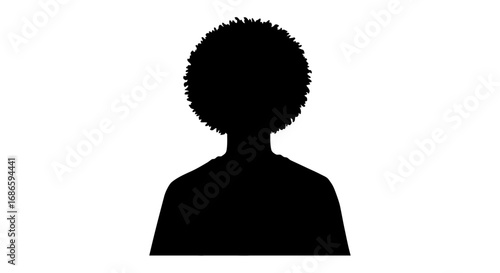 afro silhouette an unseen presence, powerful and mysterious, isolated on transparent background