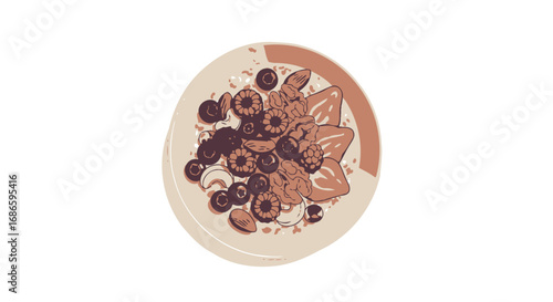 delicious and nutritious oatmeal bowl a perfect start to your day, isolated on transparent background