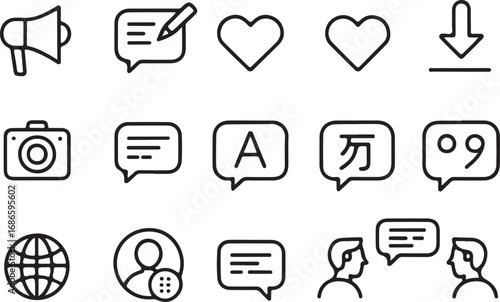 Social Media and Communication Icons Set