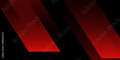 Abstract red and black background with diagonal gradient shapes. Dynamic futuristic design perfect for technology, business, sports, and luxury graphic themes.