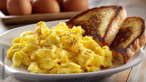 Scrumptious scrambled eggs and toast