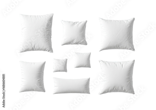 Wallpaper Mural Nine white pillows of varying sizes arranged in a grid Torontodigital.ca