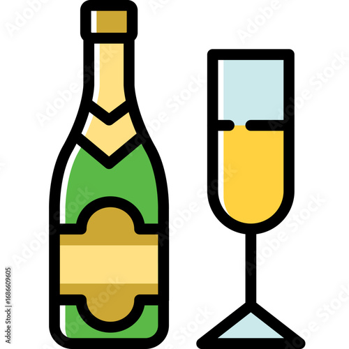 Christmas card elements,Christmas trees, gifts ,ico,wine bottle and glass
