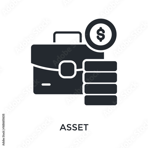 Asset Icon Glyph Style. Vector Illustration For Graphic Design