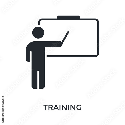 Training Icon Glyph Style. Vector Illustration For Graphic Design