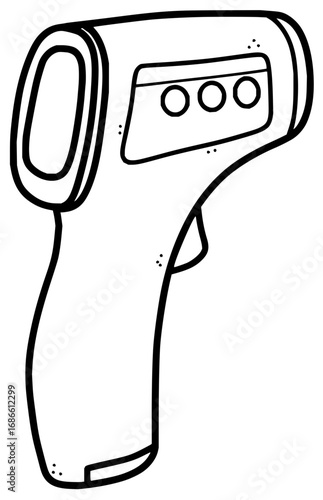 Contactless thermometer illustration for health awareness and digital healthcare resources