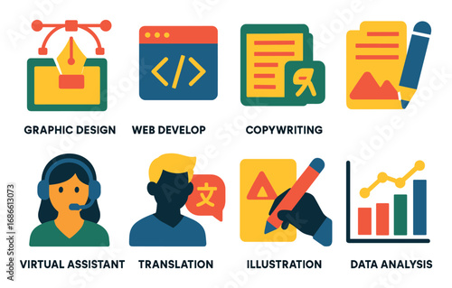 Freelancing Icons Grid