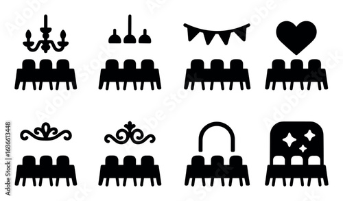 Banquet Hall Decor Icons