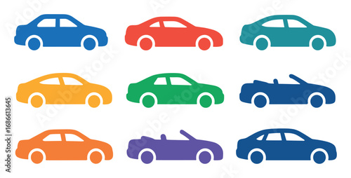 Colorful Car Icons
