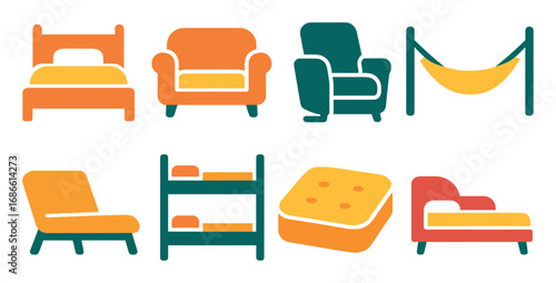 Sleep Furniture Icons