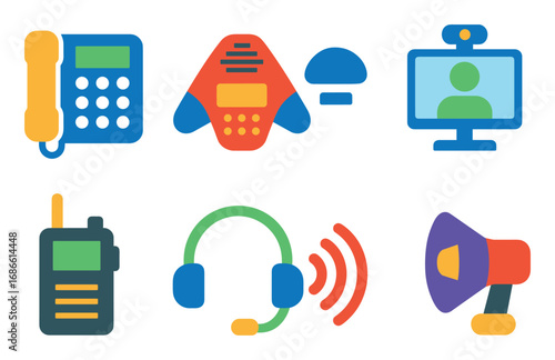 Colorful Office Equipment Icons