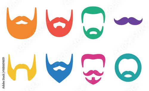 Colorful Beard Icons