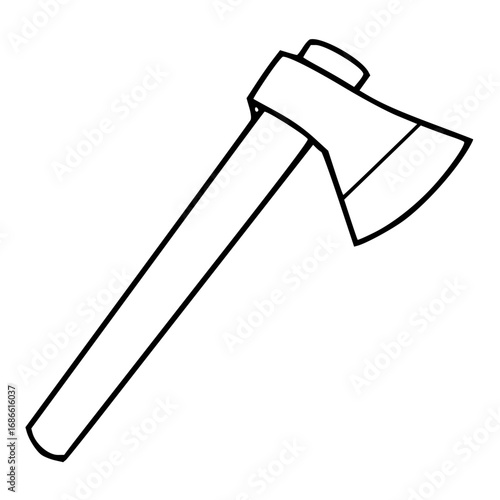 Bold axe icon symbolizing strength, tool, and outdoor adventure, perfect for design projects.