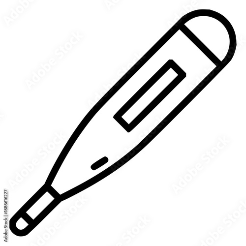 Essential healthcare tool a clean thermometer icon for medical and wellness concepts