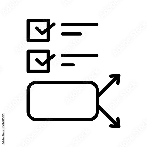 An icon that indicates branching depending on a condition.