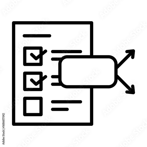 Icons that represent branching depending on conditions. There are checklists and conditional branches.