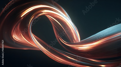 Bright Futuristic Neon Ribbons Creating Abstract Fluid Waves