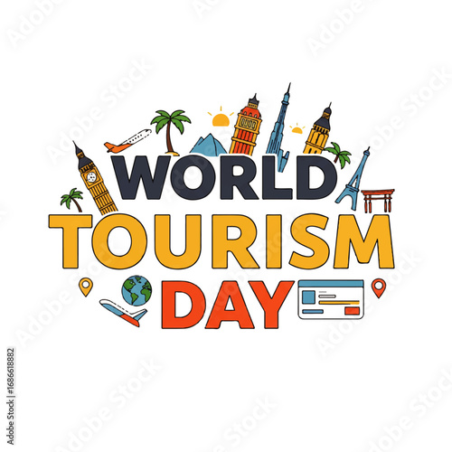World Tourism Day Celebration with Iconic Landmarks.