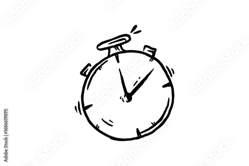 Hand drawn stopwatch icon vector sketch illustration