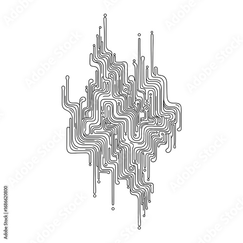 Liquid data flow cybersigilism tattoo for digital transformation.