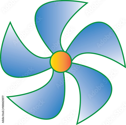 Heat Sink Fan for Cooling Purpose Vector Illustration icon for Computer Hardware, Electronics and Thermal Management