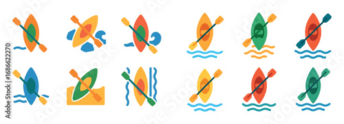 Colorful Kayak Icons