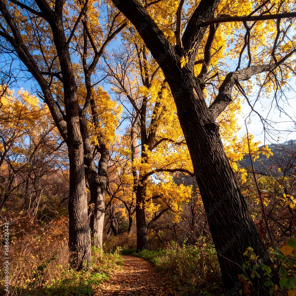 Fototapeta premium Autumnal forest path (4)
