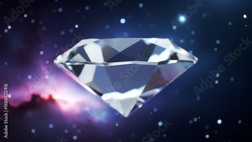 Sparkling Diamond Floating in Space: Luxury, Brilliance, and Cosmic Wonder
