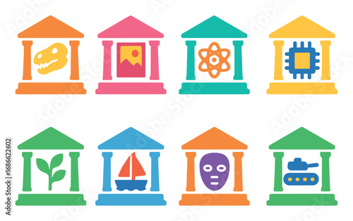 Colorful Museum Icon Grid