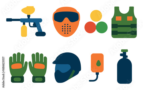 Paintball Equipment Icons
