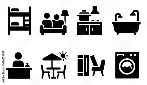 Hostel Icon Set