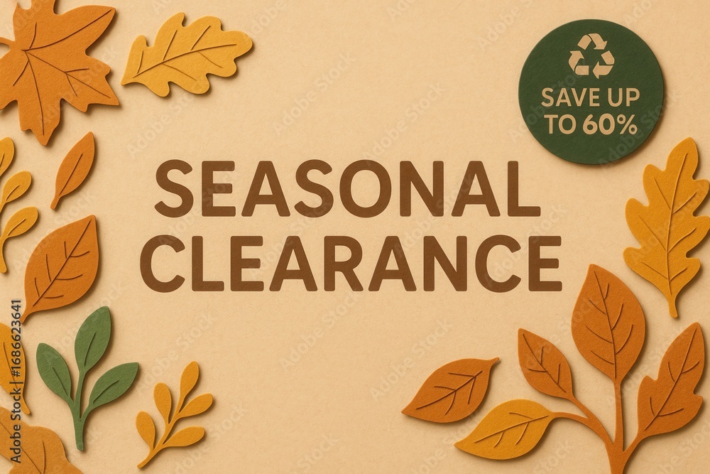 Obraz premium Seasonal clearance promotional banner featuring 