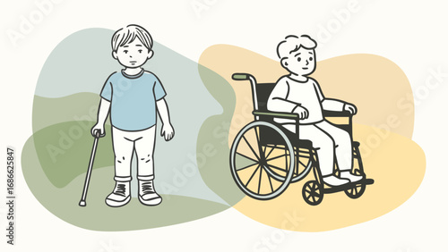 Children with disabilities using mobility aids
