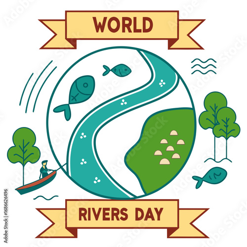 World rivers day celebration with nature and activities