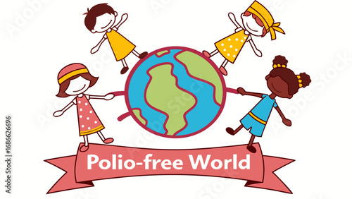 Children unite for a polio free world celebration