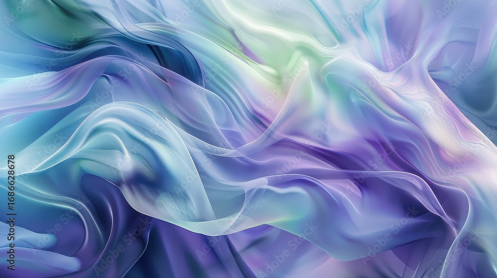 Obraz premium Abstract background with blue, purple and green flowing shapes and textures
