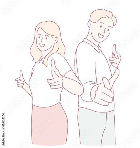 A joyful couple posing playfully together, radiating a spirit of camaraderie and positivity all around them