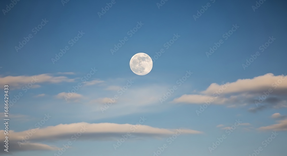 Obraz premium Full Moon Sky Cloudscape.