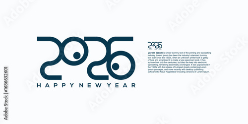 Creative Happy New Year 2026 design with modern typography and minimalist style.