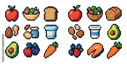 Pixel Art Nutrition Icons