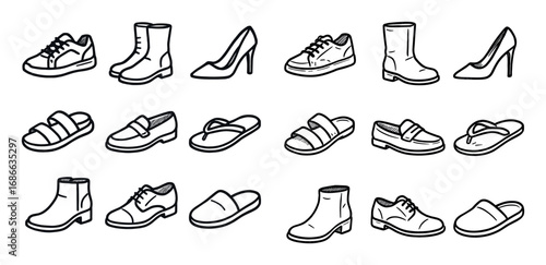 Hand-Drawn Footwear Icons
