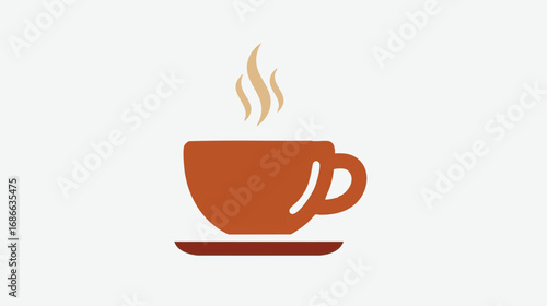 A steaming cup of coffee on a saucer a comforting beverage for a morning or afternoon break