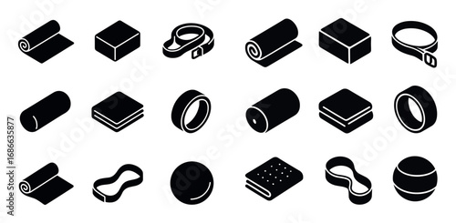 Yoga Equipment Icons