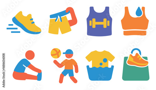 Colorful Sportswear Icons