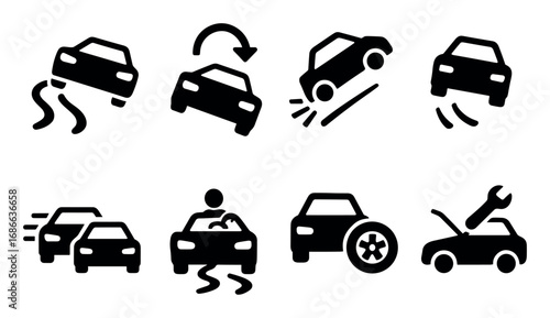 Car Drifting Icons