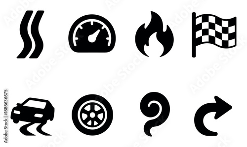 Car Drifting Icons