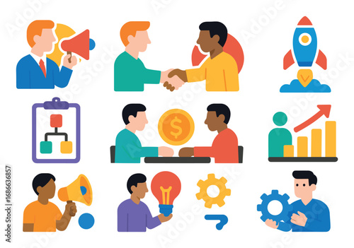 Entrepreneurship Icon Grid