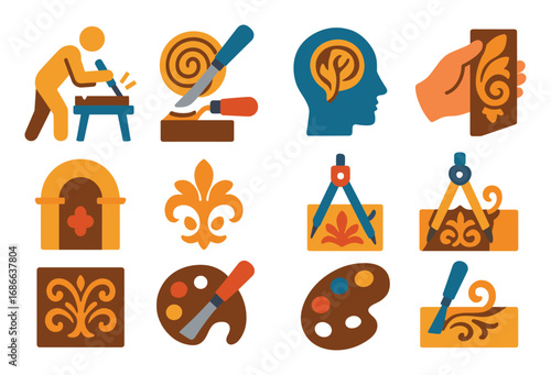 Wood Carving Icons